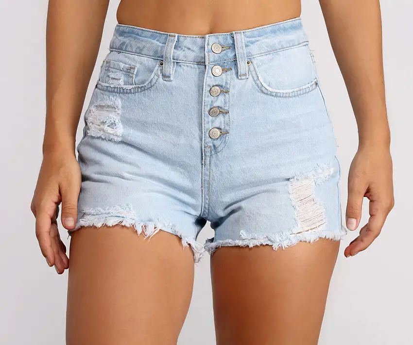 Your Everyday High Rise Light Denim Shorts