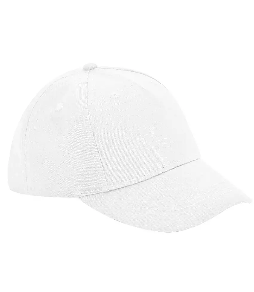 5 Panel Organic Cotton Baseball Cap White Beechfield