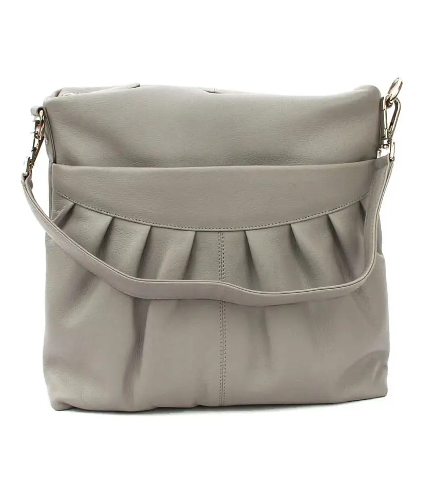 Womens/ladies Leona Ruched Leather Handbag One Size Light Grey Eastern Counties Leather