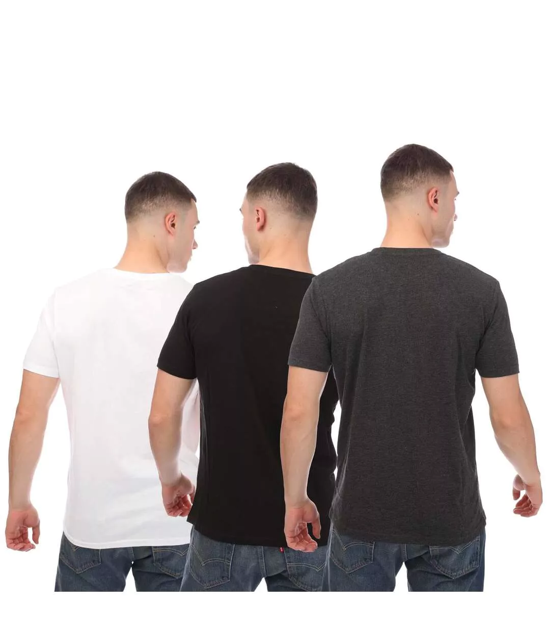 Pack Of 3 Mens Colney T-shirt Black Grey White Farah