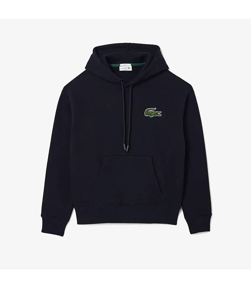 Unisex Adult Fleece Loose Hoodie Black Lacoste