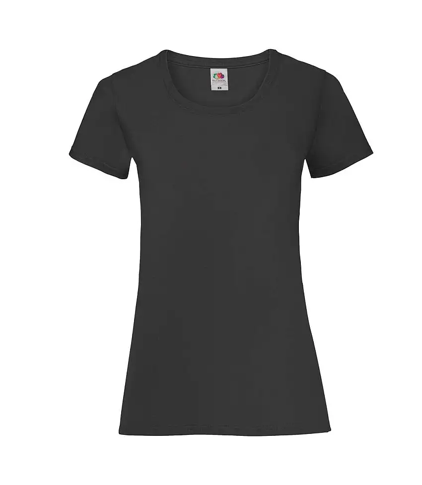 Womens/ladies Lady Fit T-shirt Black Fruit Of The Loom