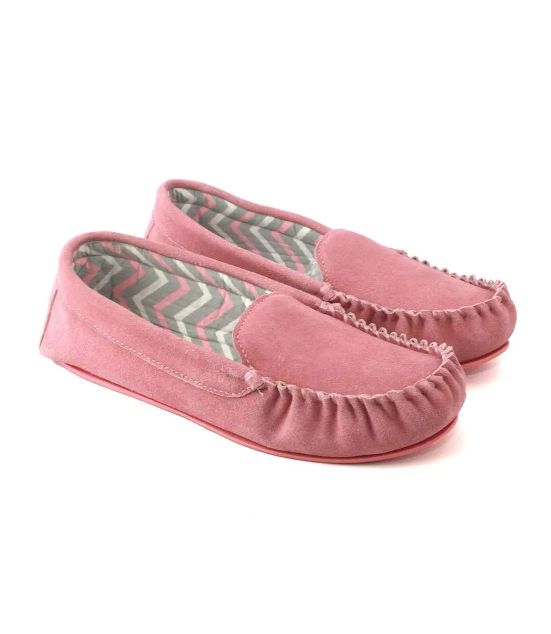 Womens/ladies Ffion Suede Moccasins Blush Eastern Counties Leather