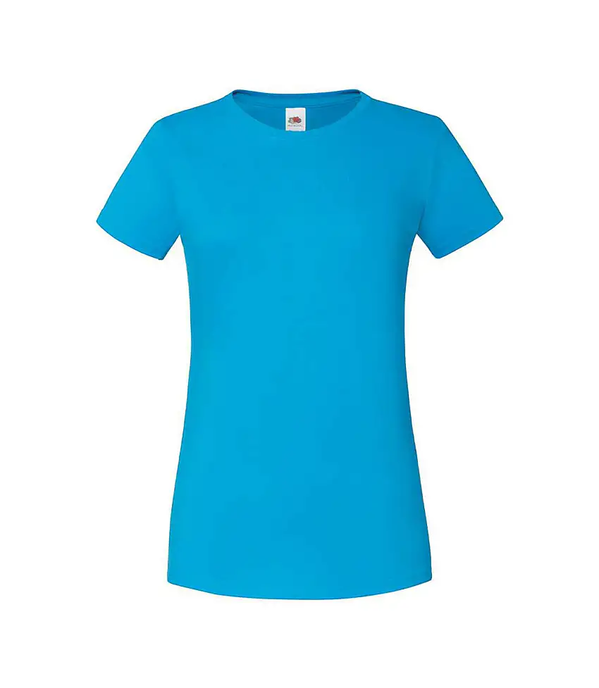Womens/ladies Iconic 150 T-shirt Azure Blue Fruit Of The Loom