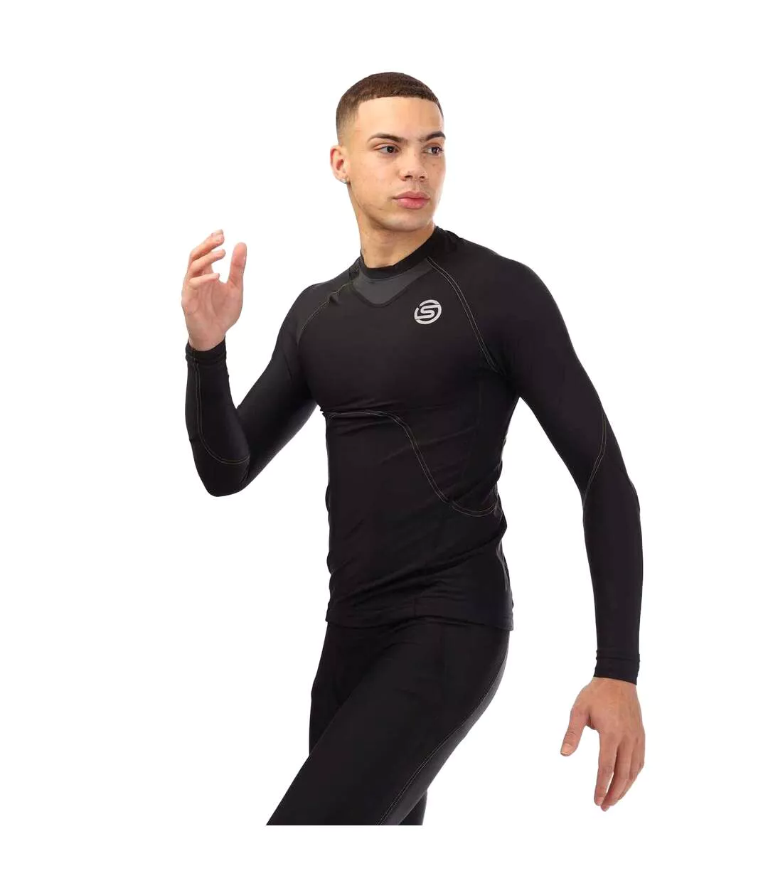 Mens Series-3 Long-sleeved Base Layer Top Black Skins