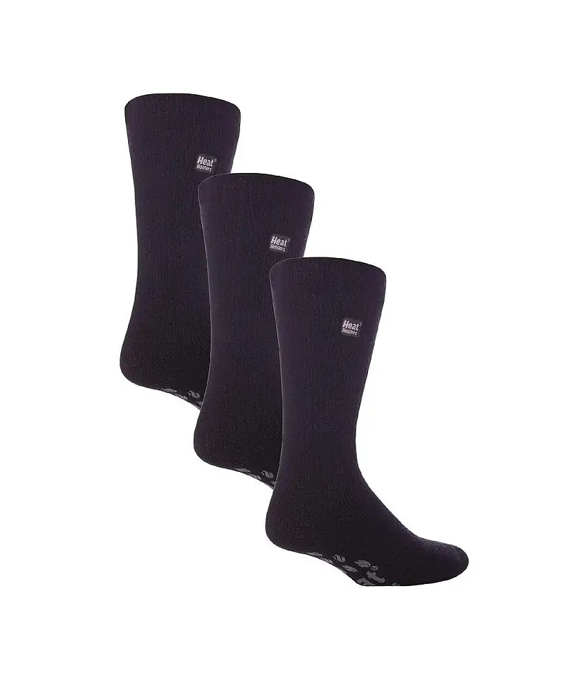 3 Pairs Multipack Mens Slipper Socks with Grips | Non-Slip Thermal Socks