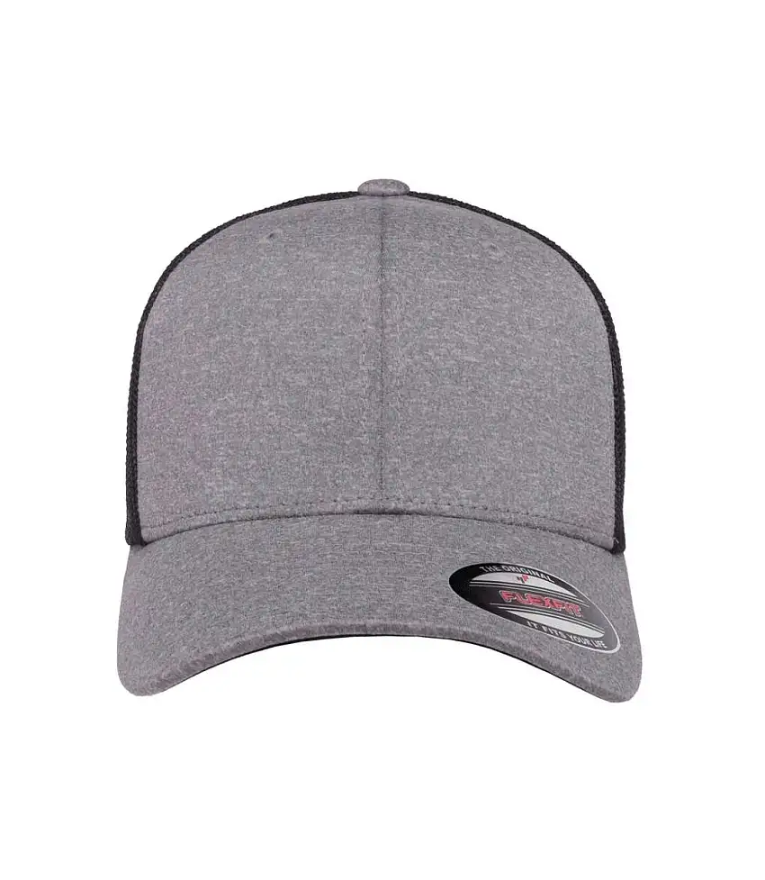 Flexfit By Melange Mesh Trucker Cap Heather Navy Yupoong