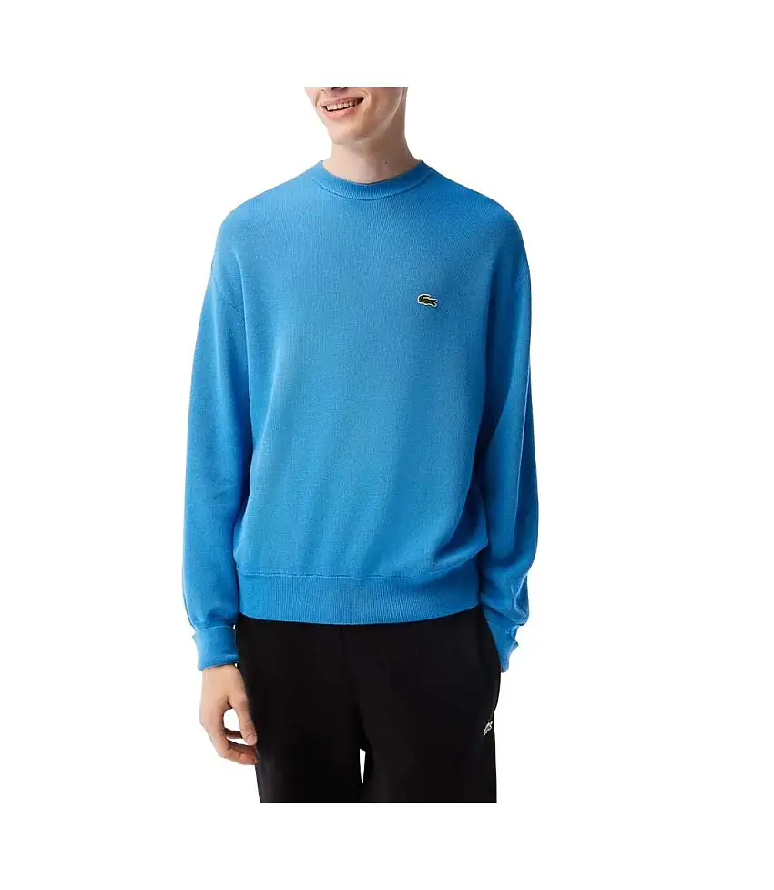 Unisex Adult Organic Cotton Crew Neck Sweatshirt Blue Lacoste