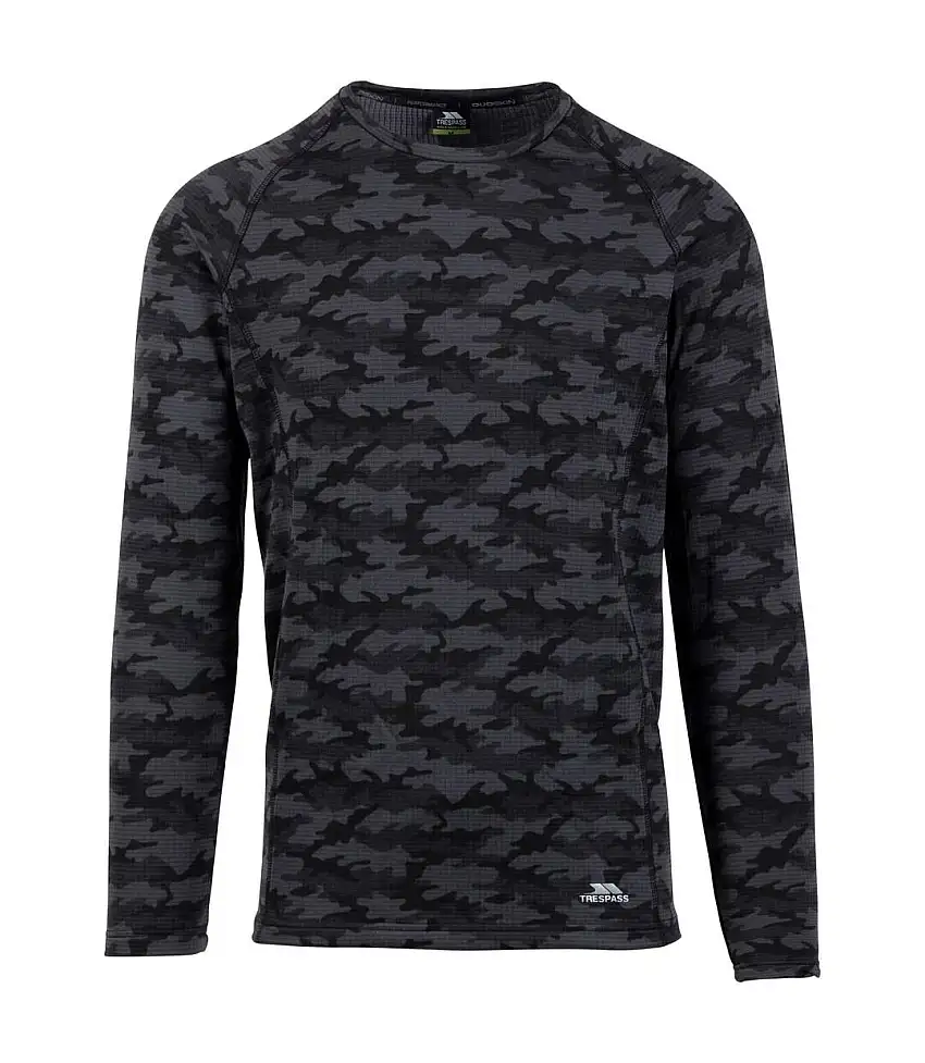 Mens Arno Base Layer Top Dark Grey Trespass