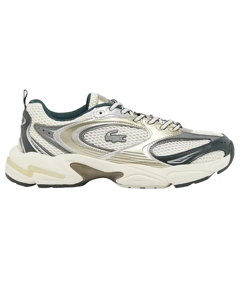 Mens Storm 96 2k Synthetic Leather Trainers White Green Lacoste
