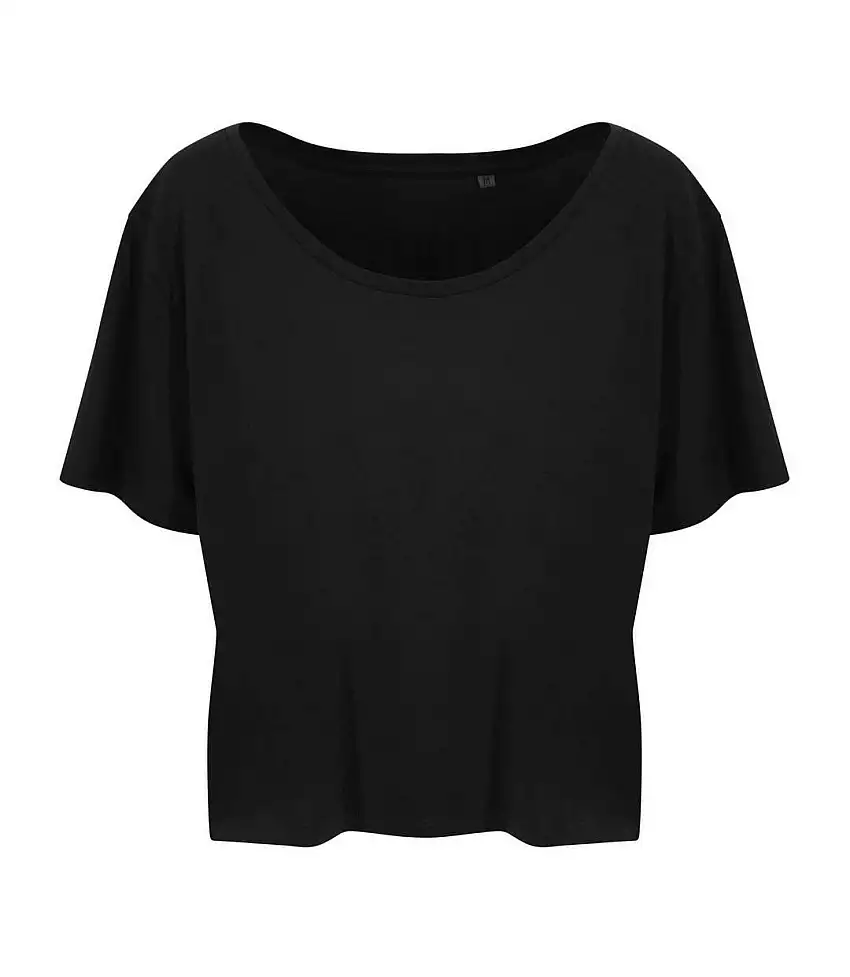 Womens/laides Daintree Ecoviscose Cropped T-shirt Jet Black Ecologie