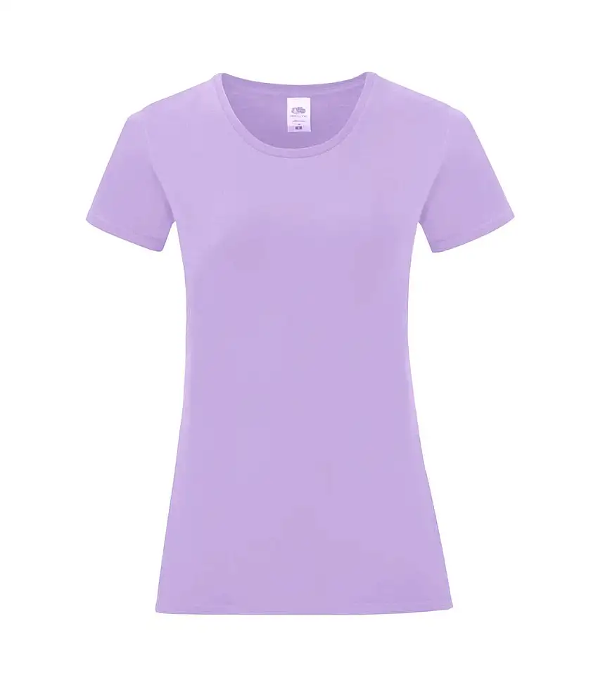 Womens/ladies Iconic T-shirt Soft Lavender Fruit Of The Loom