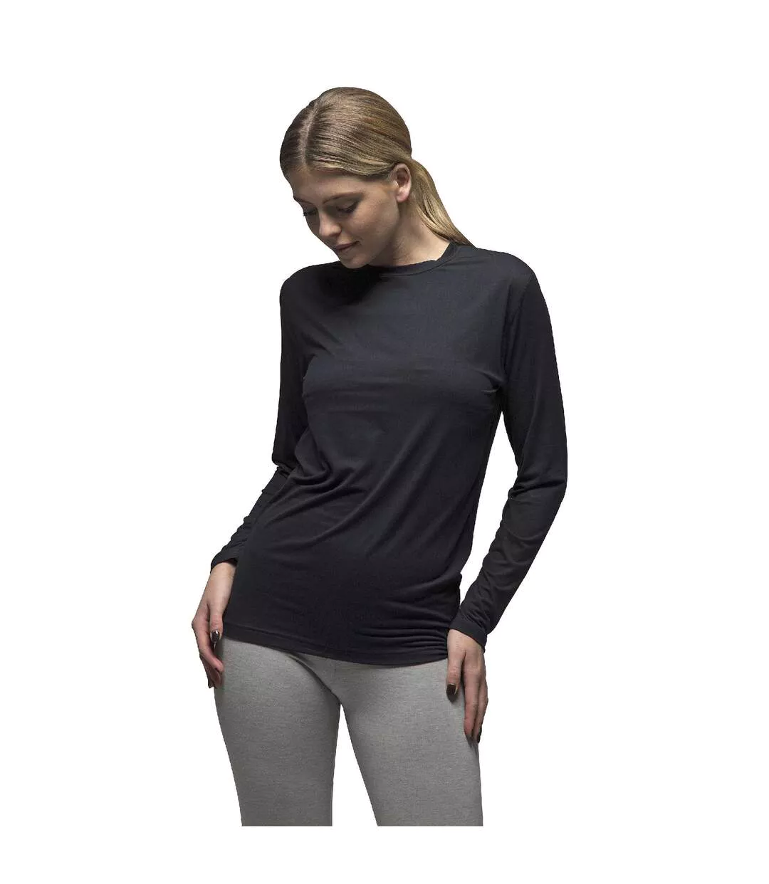 Ladies Fleece Lined Base Layer Thermal Long Sleeve Top