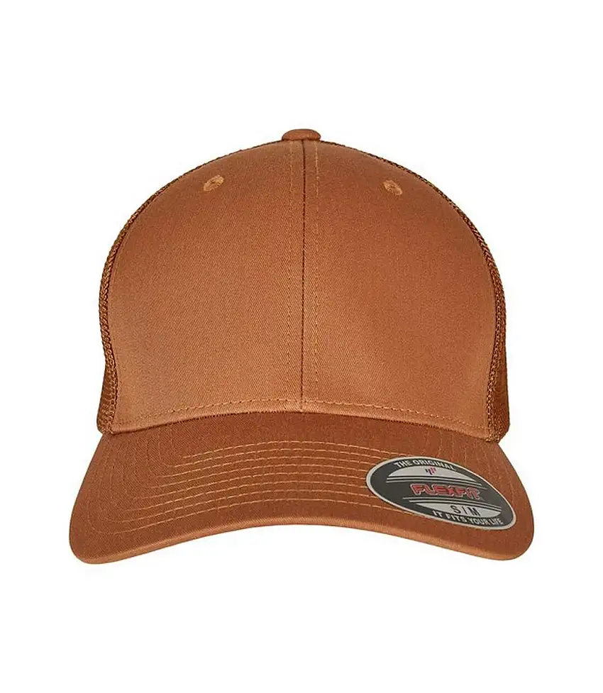 Unisex Adult Flexfit Mesh Trucker Cap Caramel Yupoong