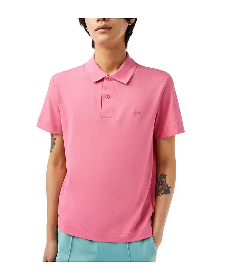 Mens Movement Pique Regular Polo Shirt Pink Lacoste