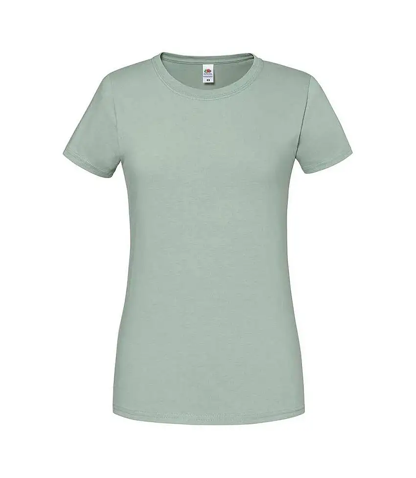Womens/ladies Iconic Ringspun Cotton T-shirt Sage Fruit Of The Loom