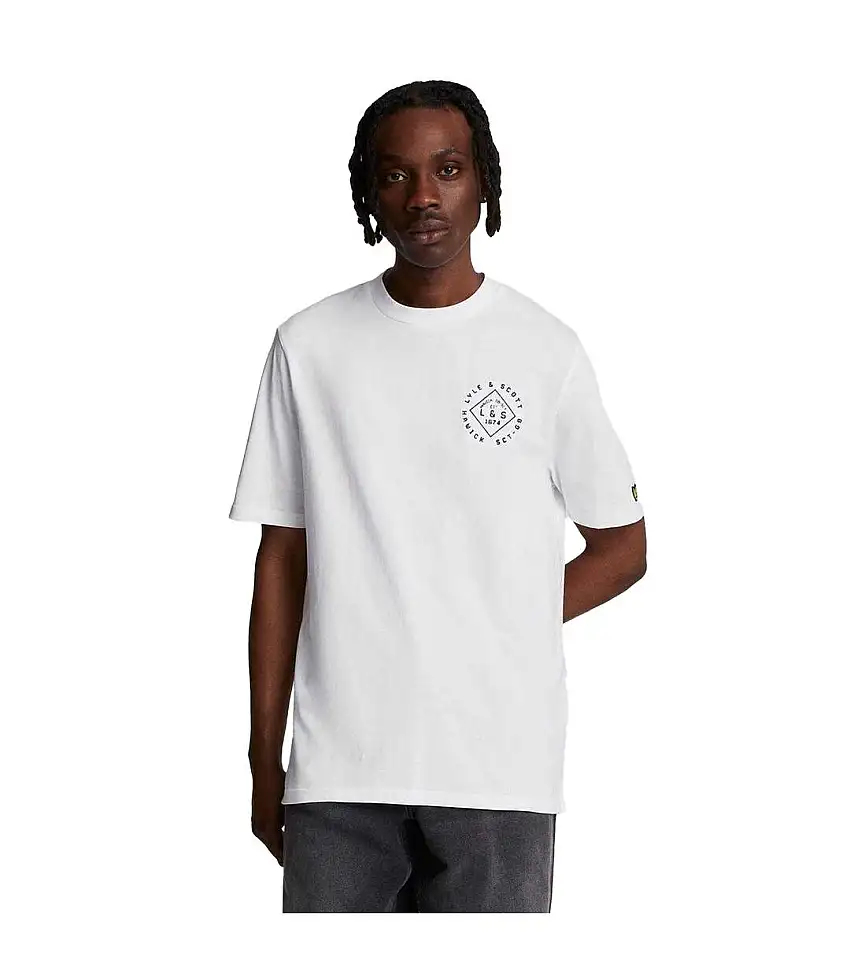 Mens Stamp Logo T-shirt White Lyle & Scott