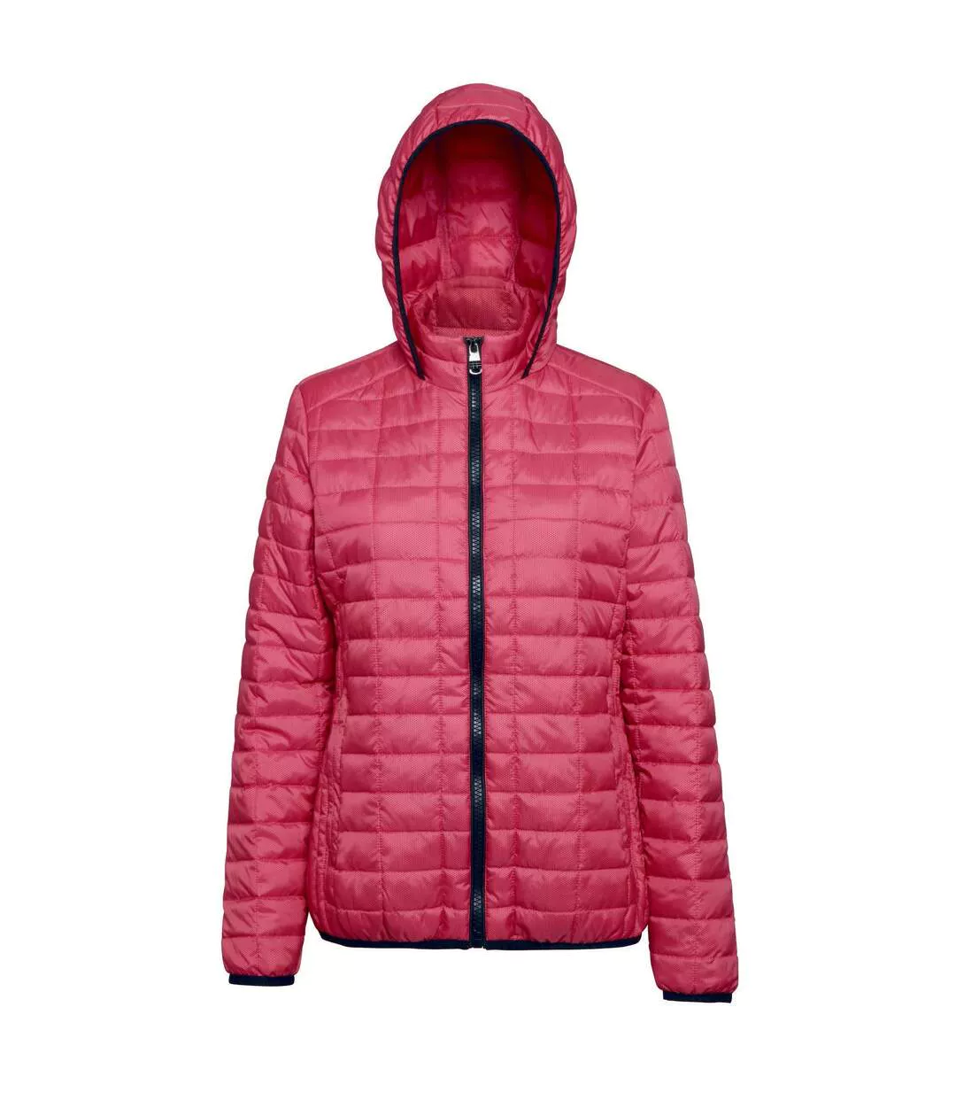2786 Womens/Ladies Honeycomb Padded Hooded Jacket (Red) - UTRW5019