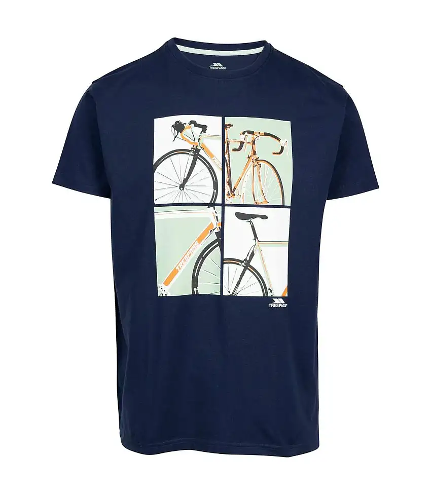 Mens Chowder Bicycle T-shirt Navy Trespass