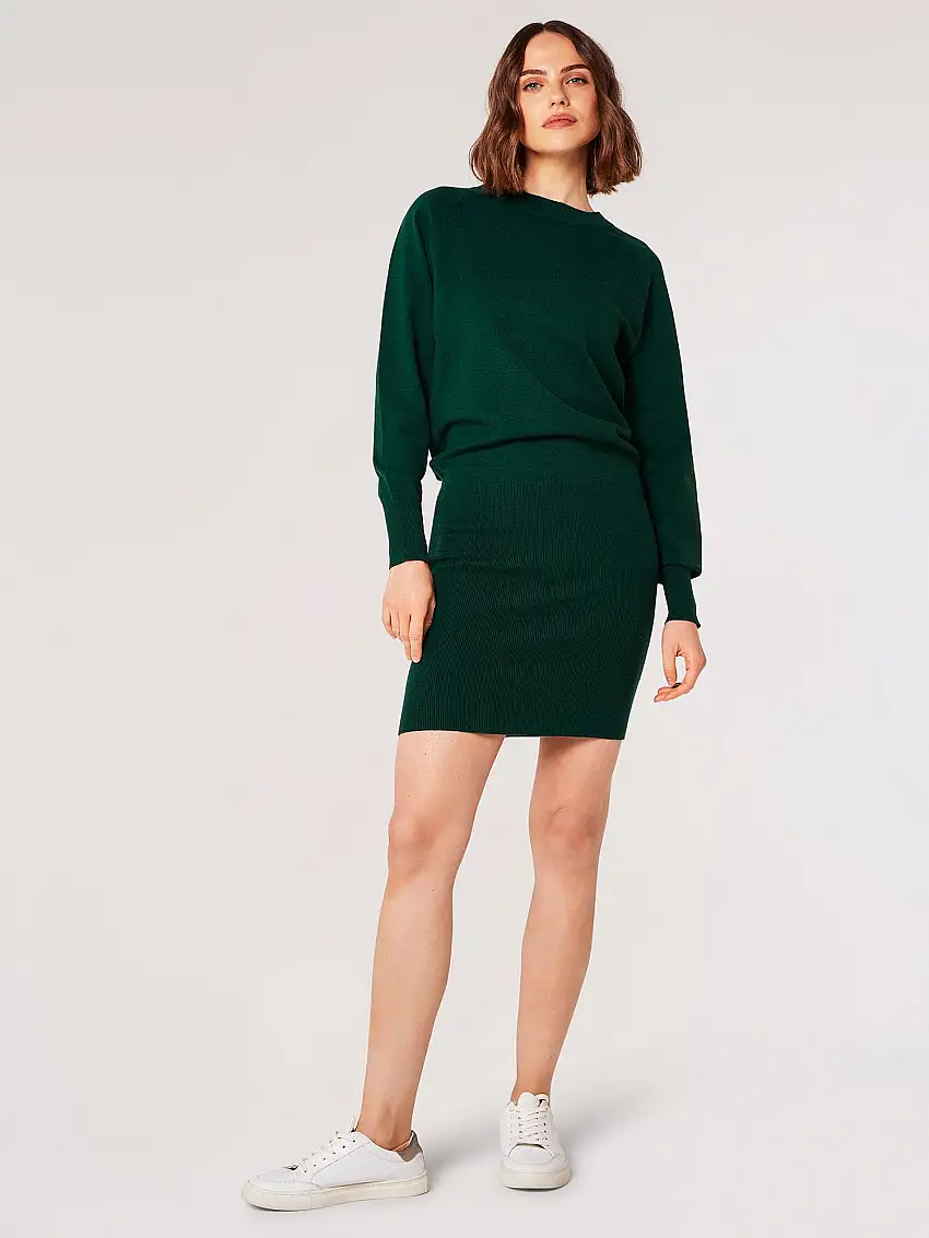 2-In-1 Knitted Mini Dress Green