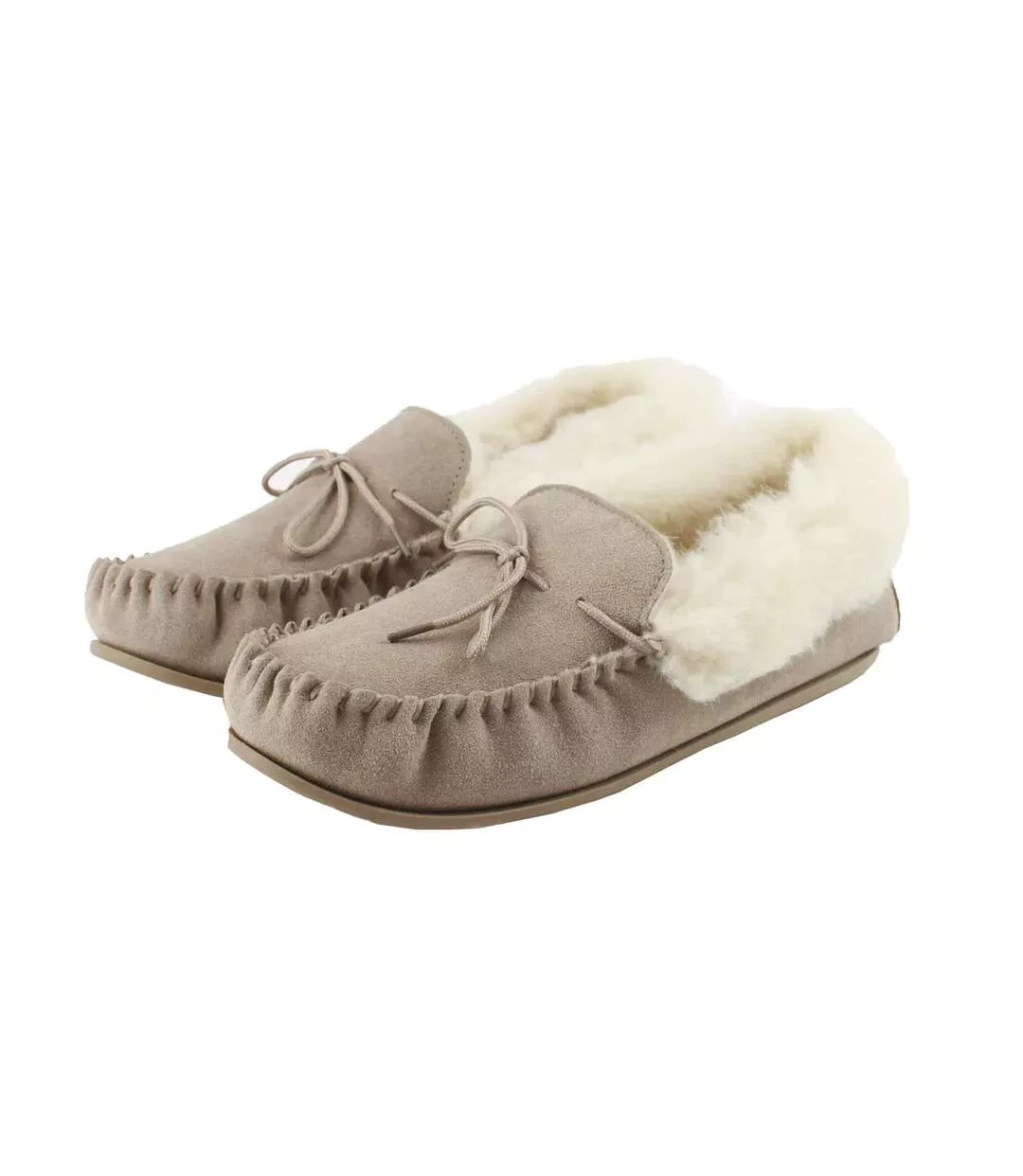 Womens/ladies Willow Suede Moccasins Stone Eastern Counties Leather