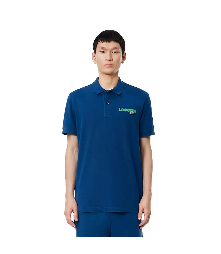 Mens L.12.12 Washed Regular Polo Shirt Blue Lacoste