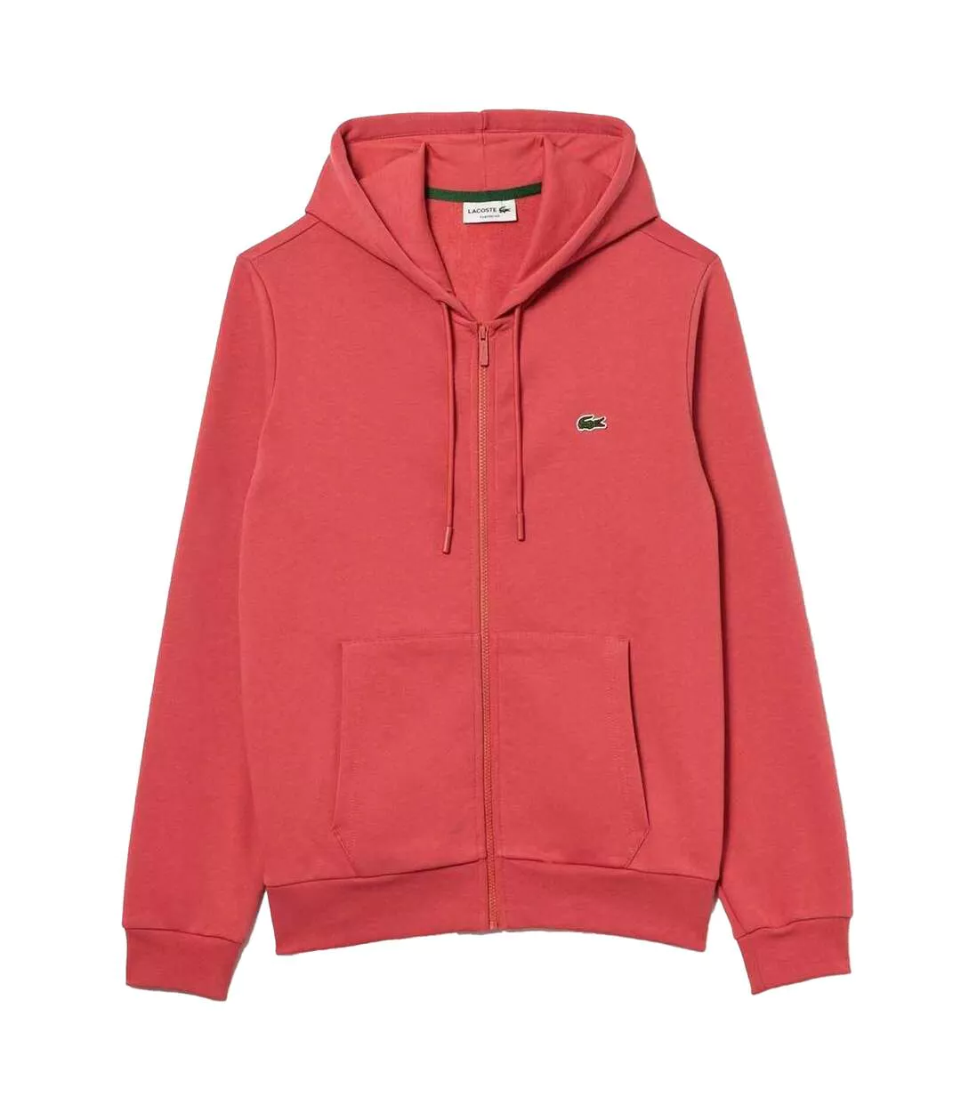 Mens Fleece Full Zip Hoodie Red Lacoste