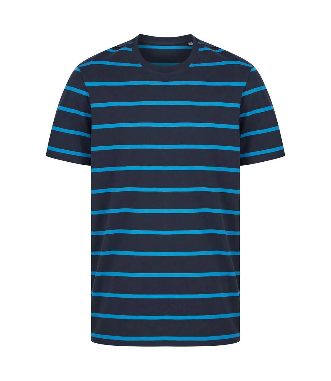 Mens Striped T-shirt Navy Marine Front Row