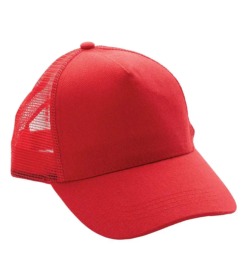 Brushed Cotton 5 Panel Trucker Cap Red XD Collection