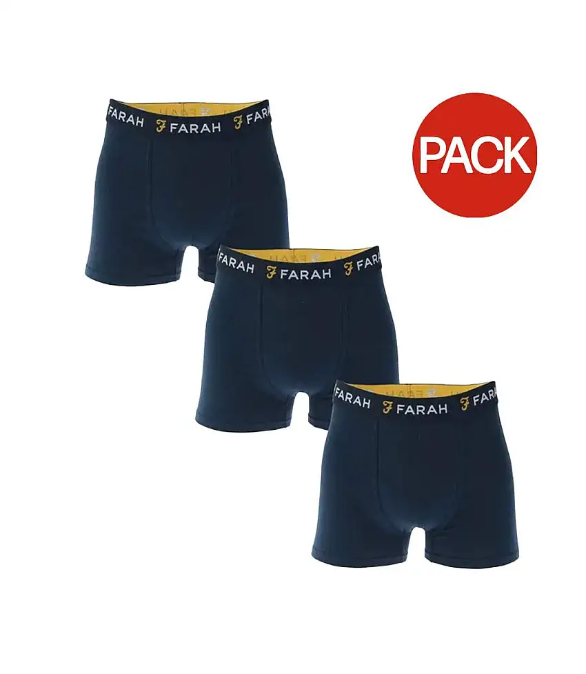 Pack Of 3 Mens Aveleer Boxer Shorts Navy Farah