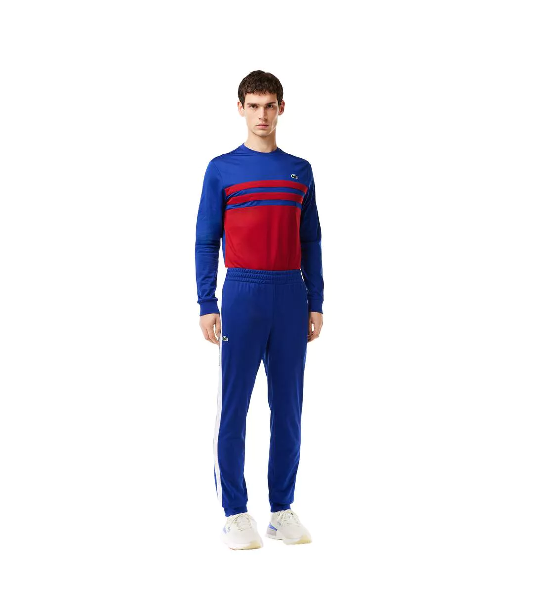 Mens Sportsuit Tennis Jogging Bottoms Blue Lacoste