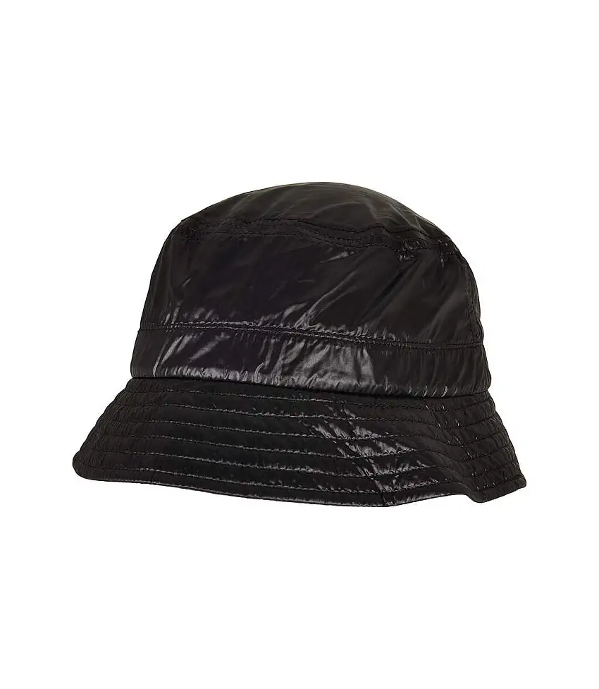 Unisex Adult Flexfit Nylon Bucket Hat Black Yupoong