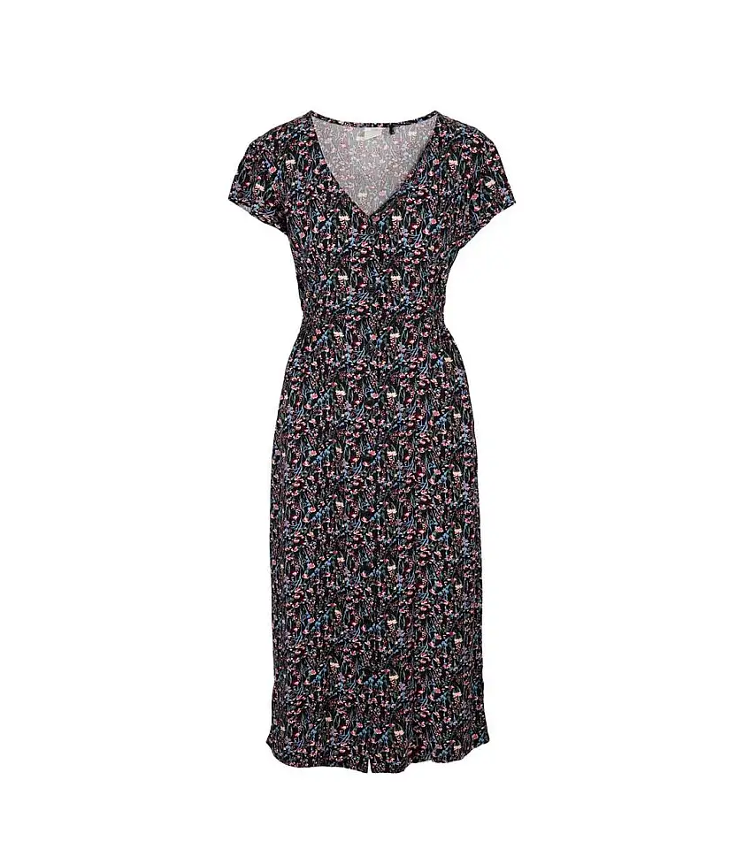 Womens/ladies Nia Floral Casual Dress Damson Trespass