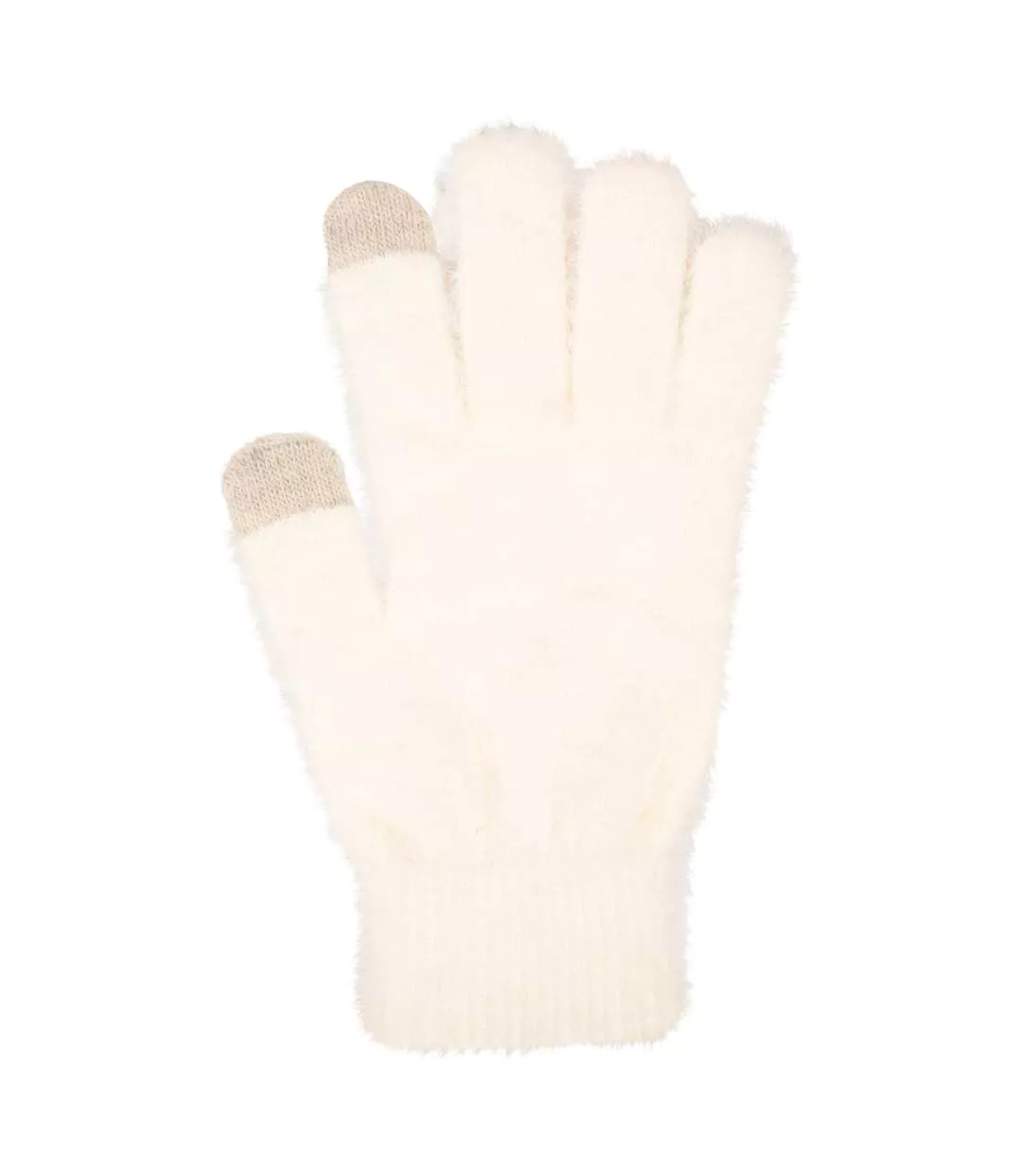 Womens/ladies Touch Screen Soft Gloves Cream Mountain Warehouse