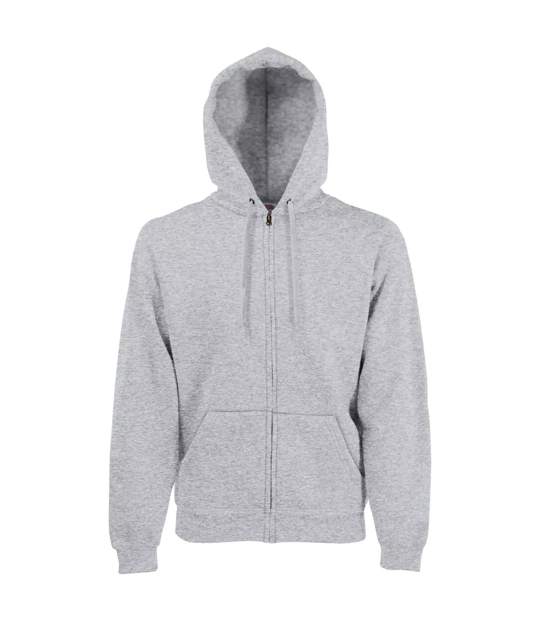 Mens Premium 70/30 Hooded Zip-up Sweatshirt / Hoodie Heather Grey Fruit Of The Loom