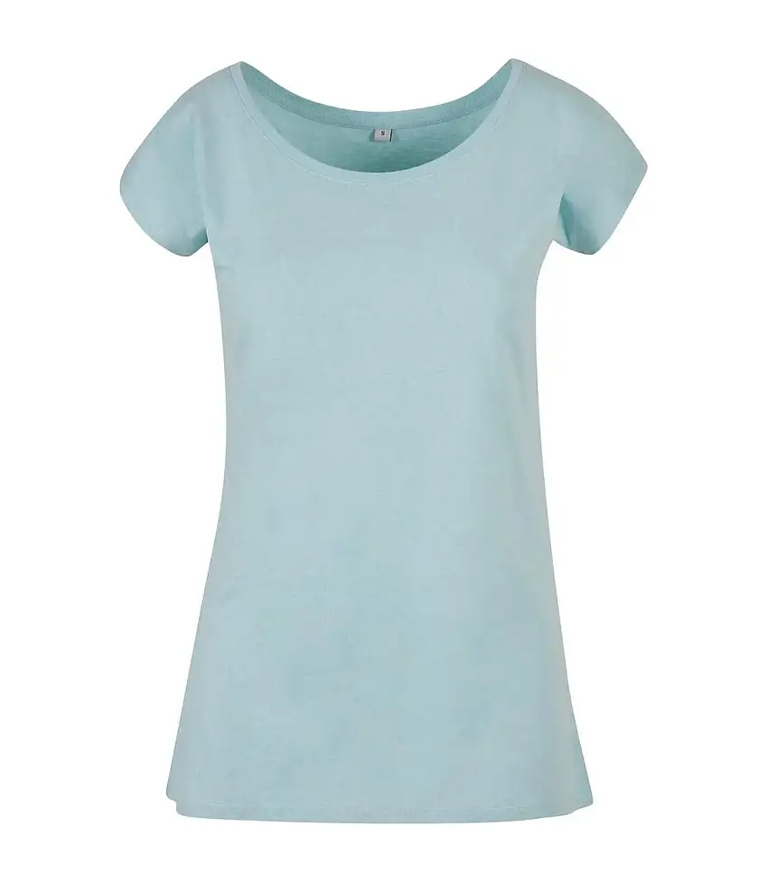 Womens/ladies Wide Neck T-shirt Ocean Blue Build Your Brand