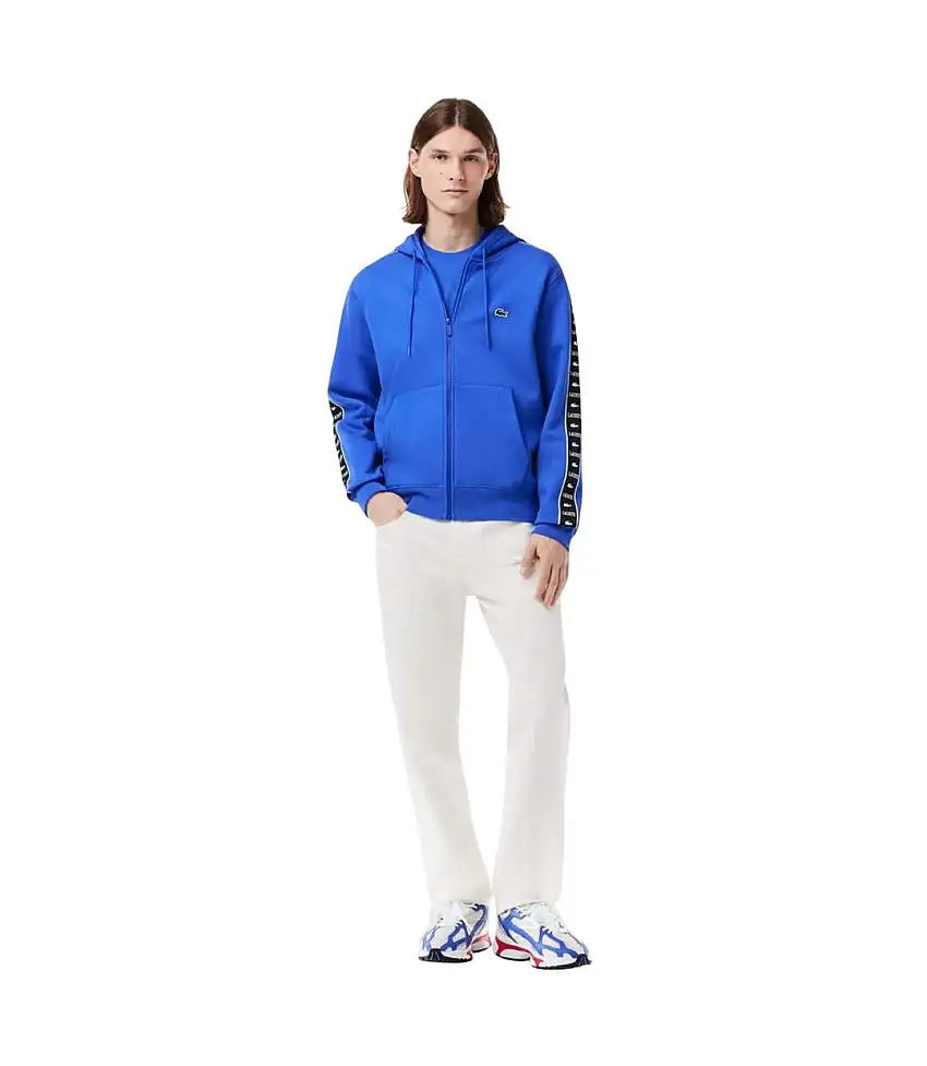 Mens Jogger Zipped Hoodie Blue Lacoste