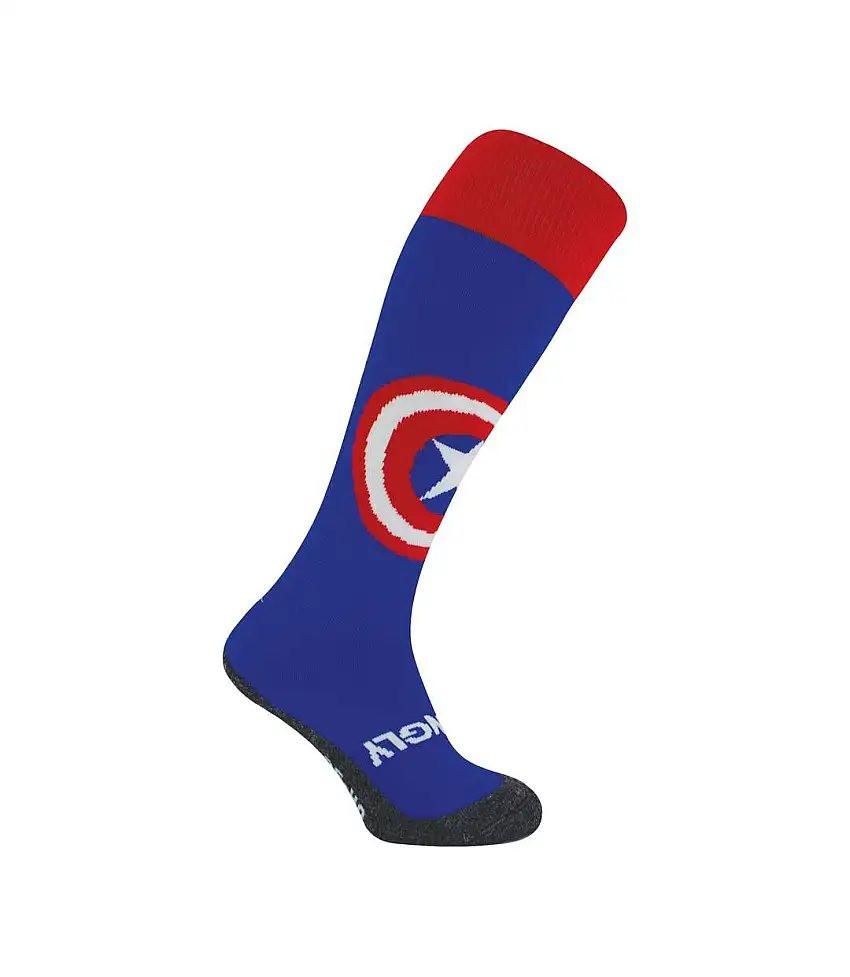 1 Pack Adults Knee High Fun Patterned Hockey Socks - Captain America