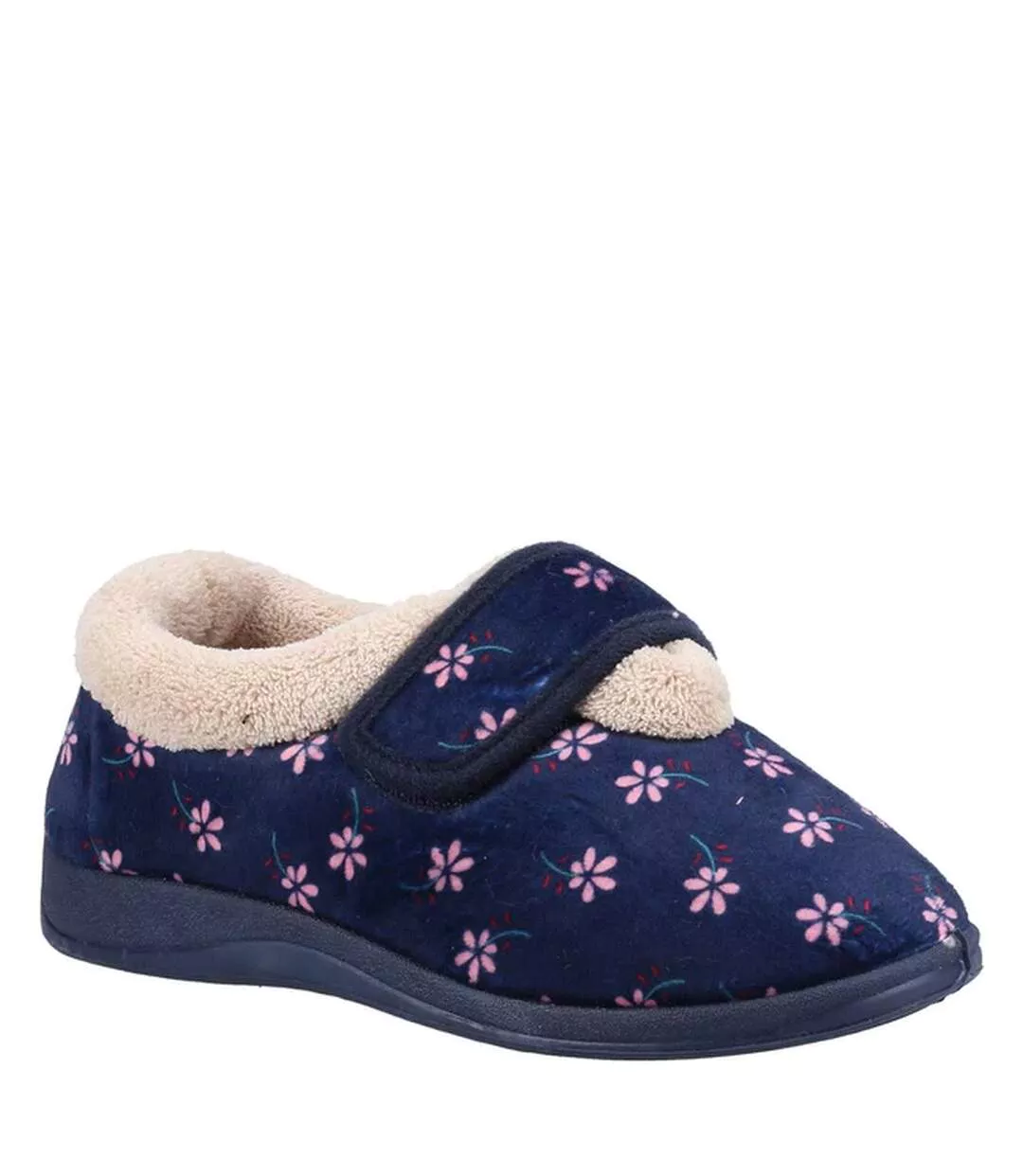 Womens/ladies Tunnis Slippers Navy Fleet & Foster
