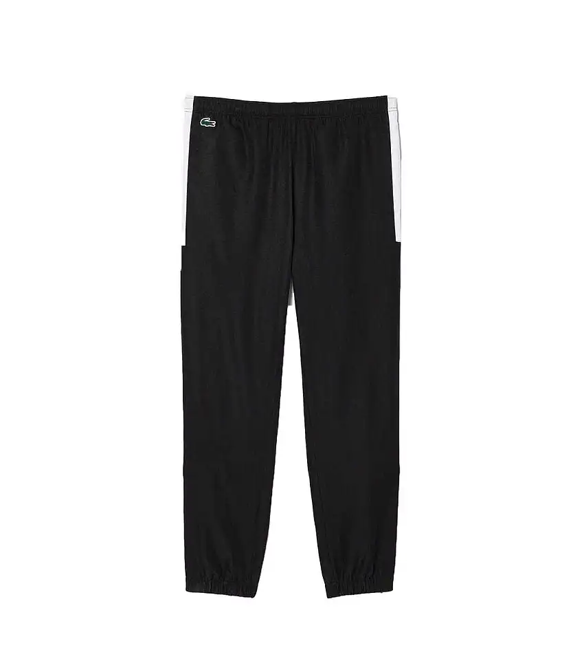 Mens Sport Jogging Bottoms Black White Lacoste