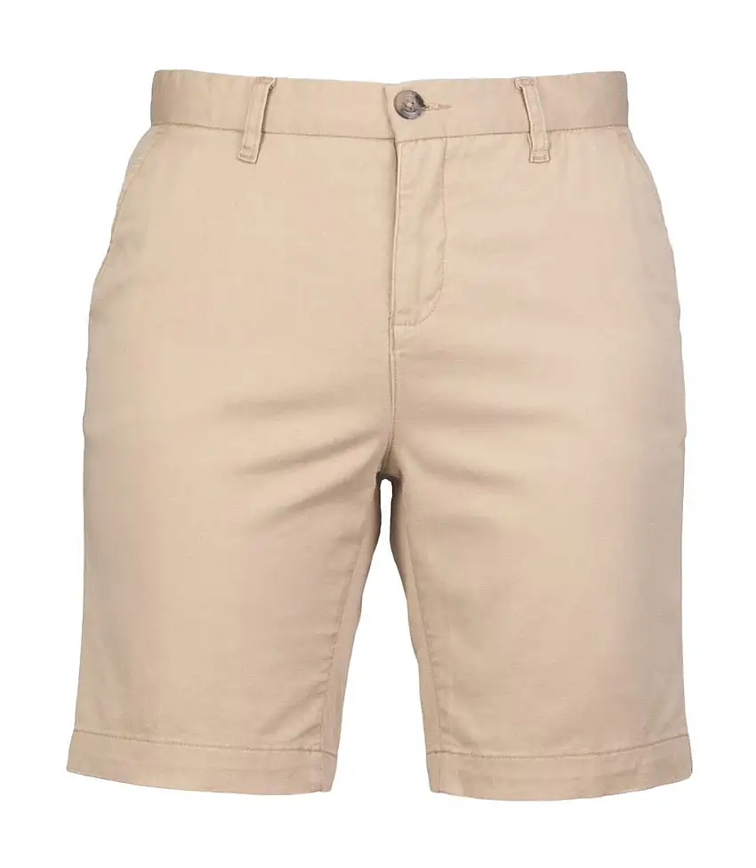 Womens/ladies Chino Stretch Shorts Stone Front Row