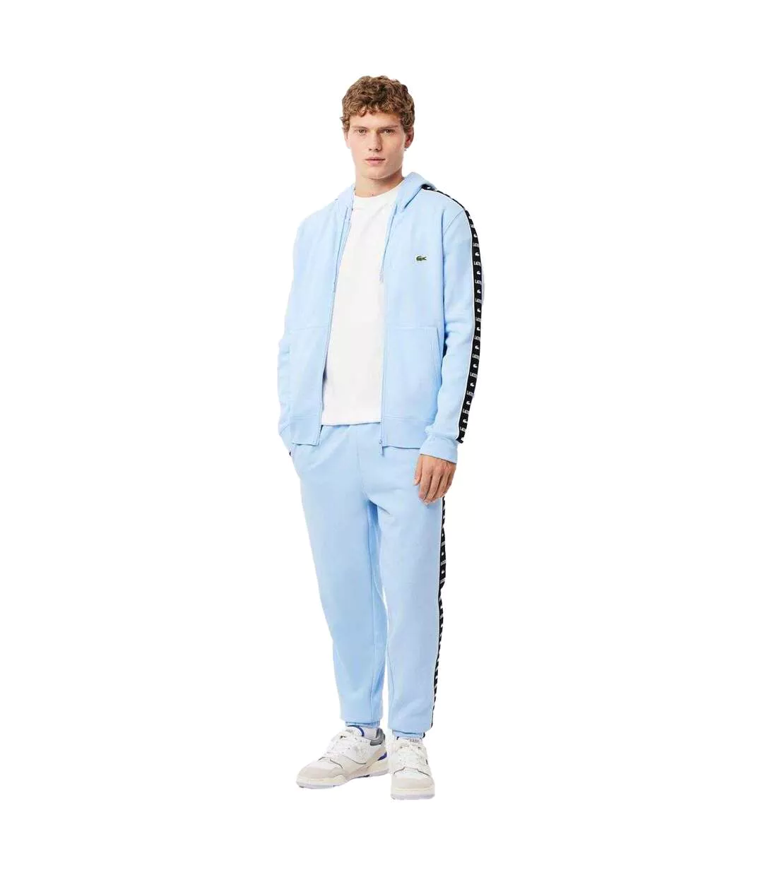 Mens Tapered Leg Jogging Bottoms Light Blue Lacoste