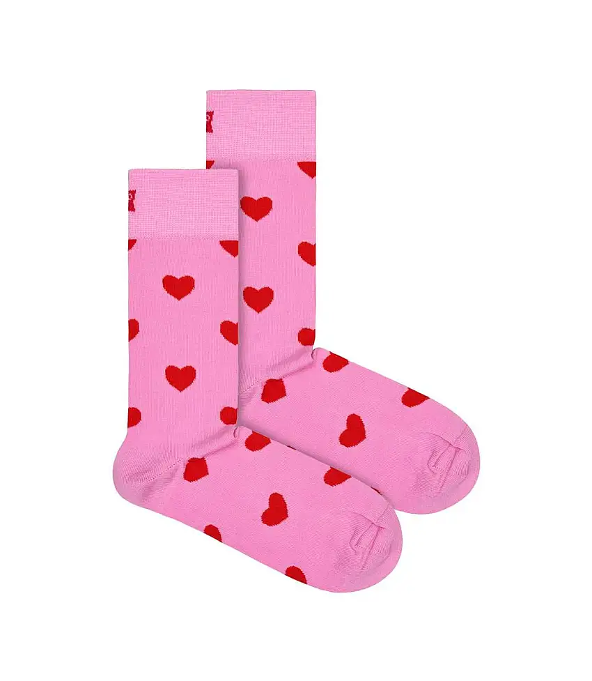 1 Pack Unisex Cotton Pink Valentines Heart Design Socks