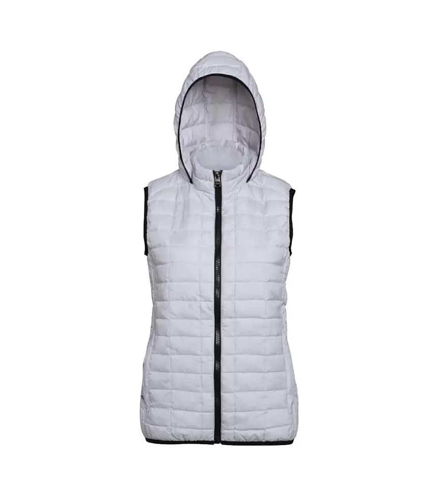 2786 Womens/Ladies Honeycomb Zip Up Hooded Gilet/Bodywarmer (White) - UTRW5262