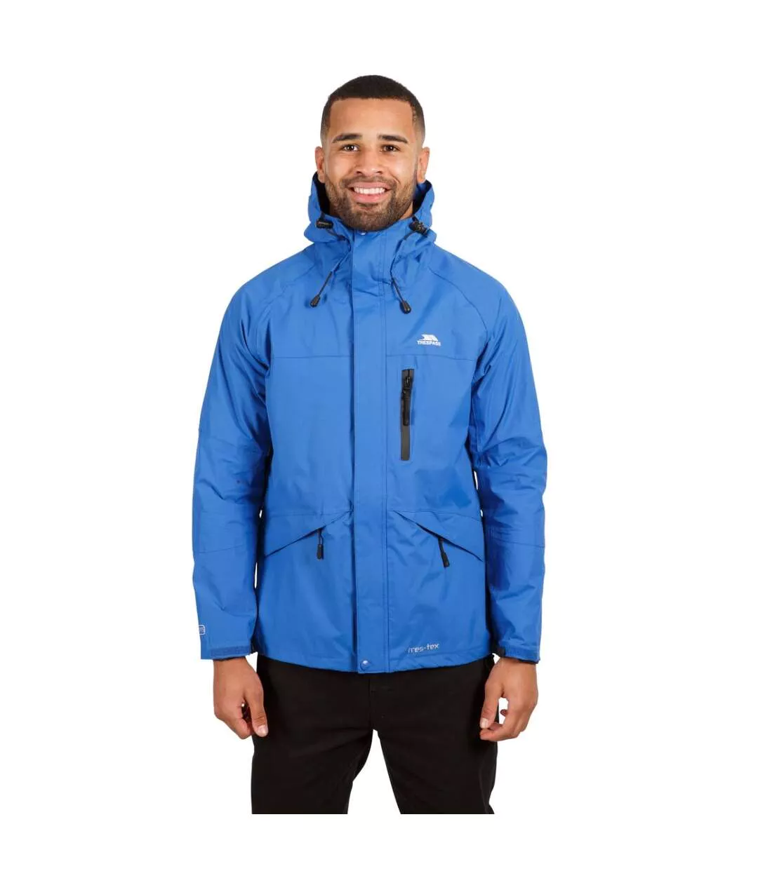 Mens Corvo Hooded Full Zip Waterproof Jacket/coat Blue Trespass