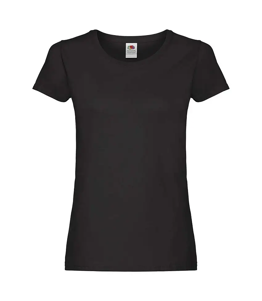 Womens/ladies T-shirt Black Fruit Of The Loom