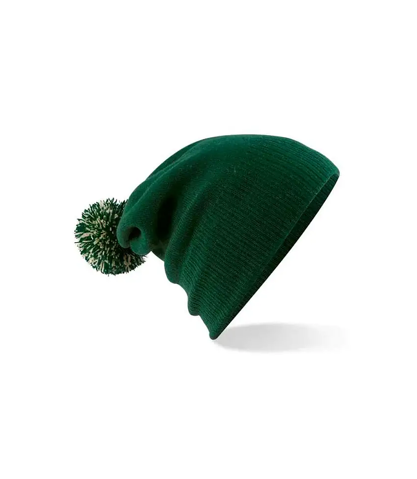 Adults Unisex Snowstar Beanie Bottle Green Off White Beechfield