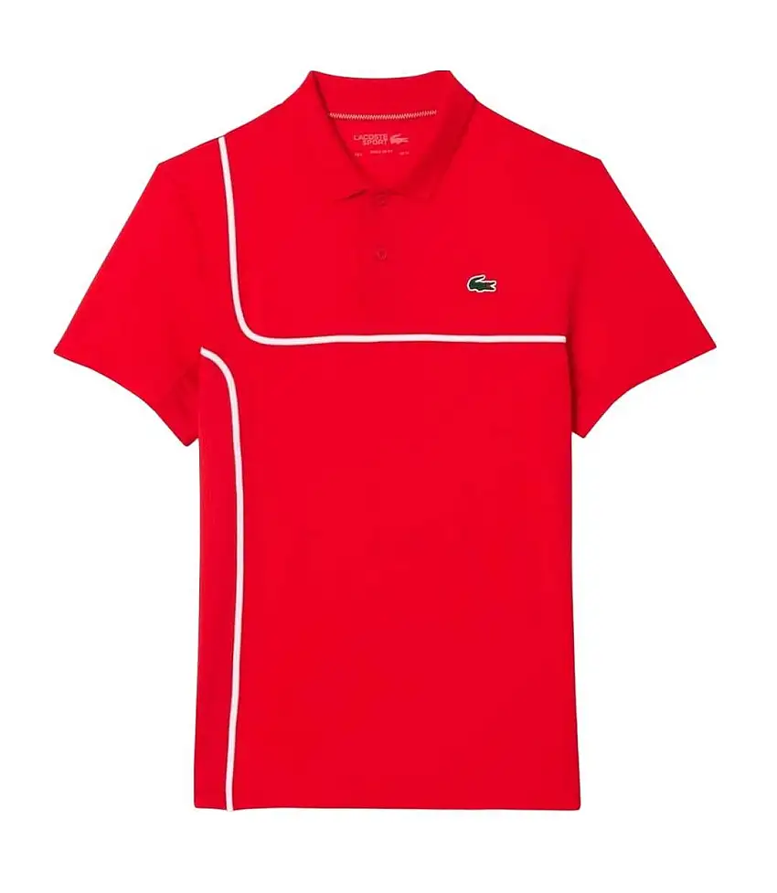 Mens Daniil Medvedev Regular Tennis Polo Shirt Red Lacoste