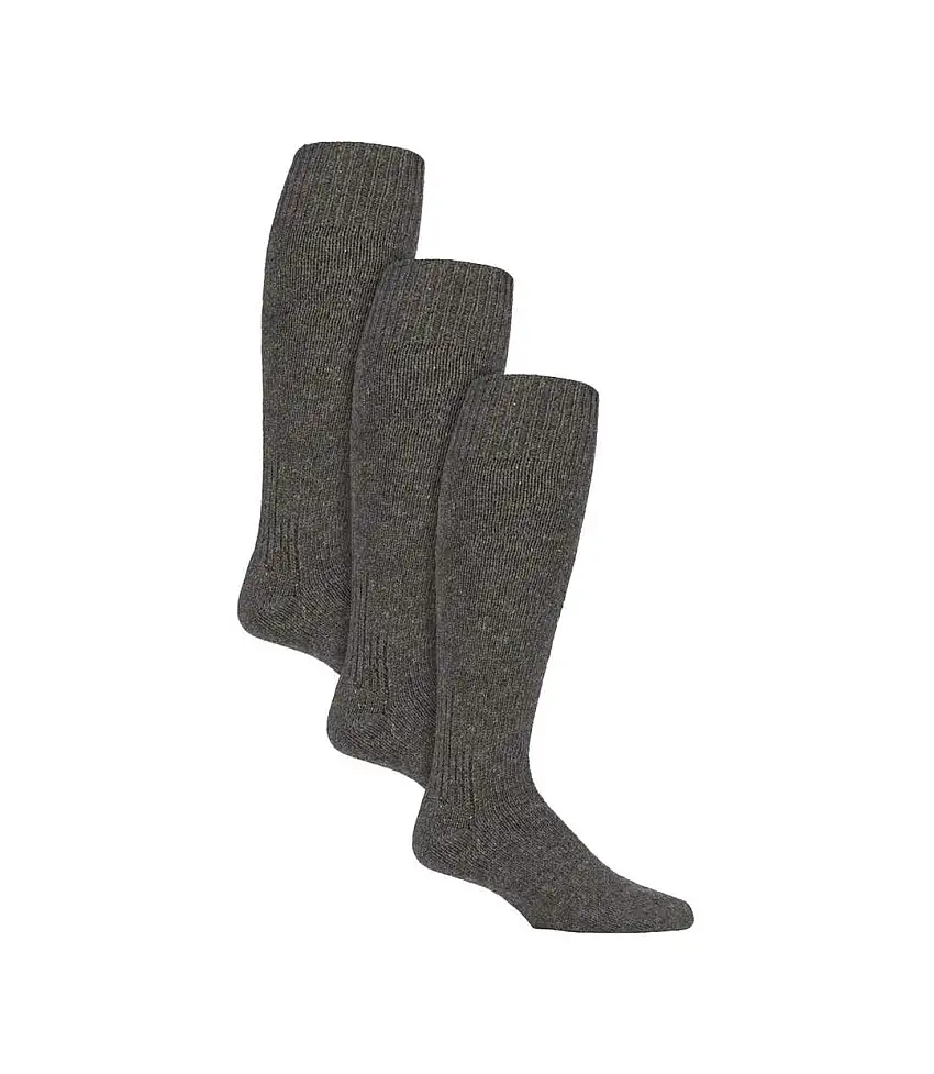 3 Pack Fisherman Socks | Long Wool Boot Socks for Men | Knee High Angling Socks