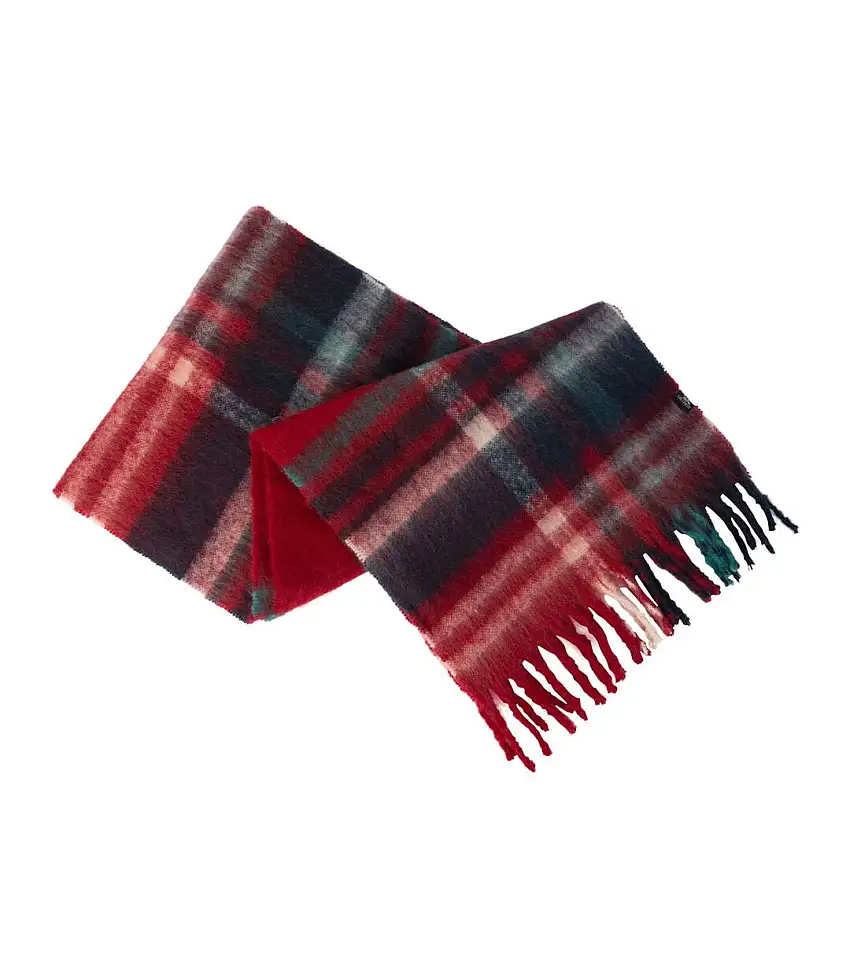 Lewes Checked Winter Scarf One Size Red Trespass